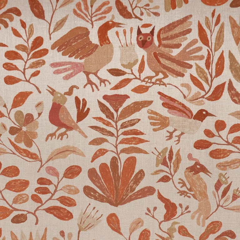 Schumacher 180852 Canopy Terracotta fabric swatch