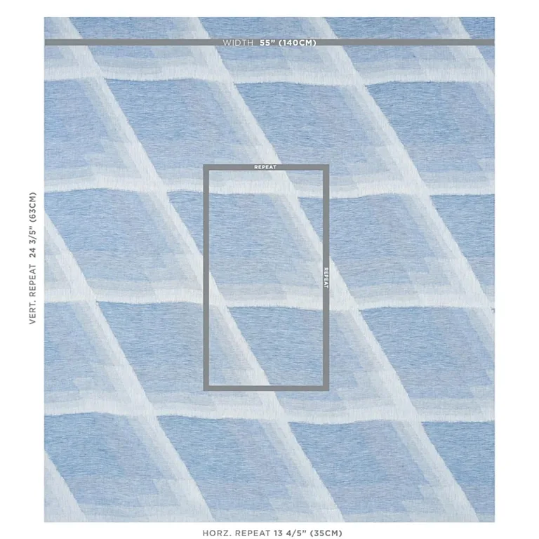 Schumacher 79812 Canso Casement Blue fabric swatch