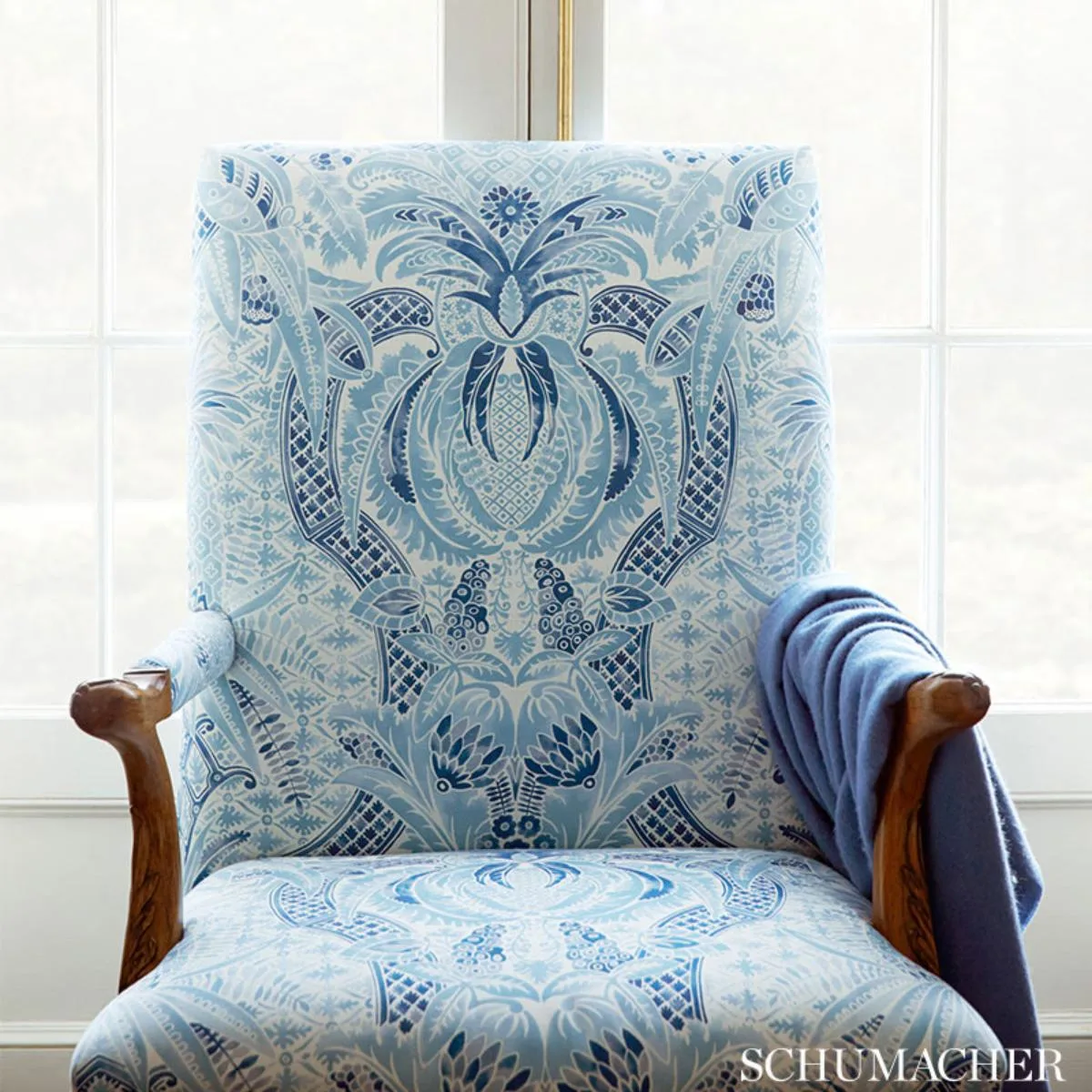 Schumacher 175580 Cap Ferrat Pacific fabric swatch