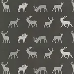 Schumacher 67160 Caribou Embroidery Charcoal fabric swatch