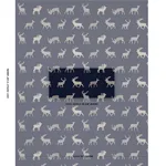 Schumacher 67162 Caribou Embroidery Navy fabric swatch