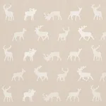 Schumacher 67163 Caribou Embroidery Parchment fabric swatch
