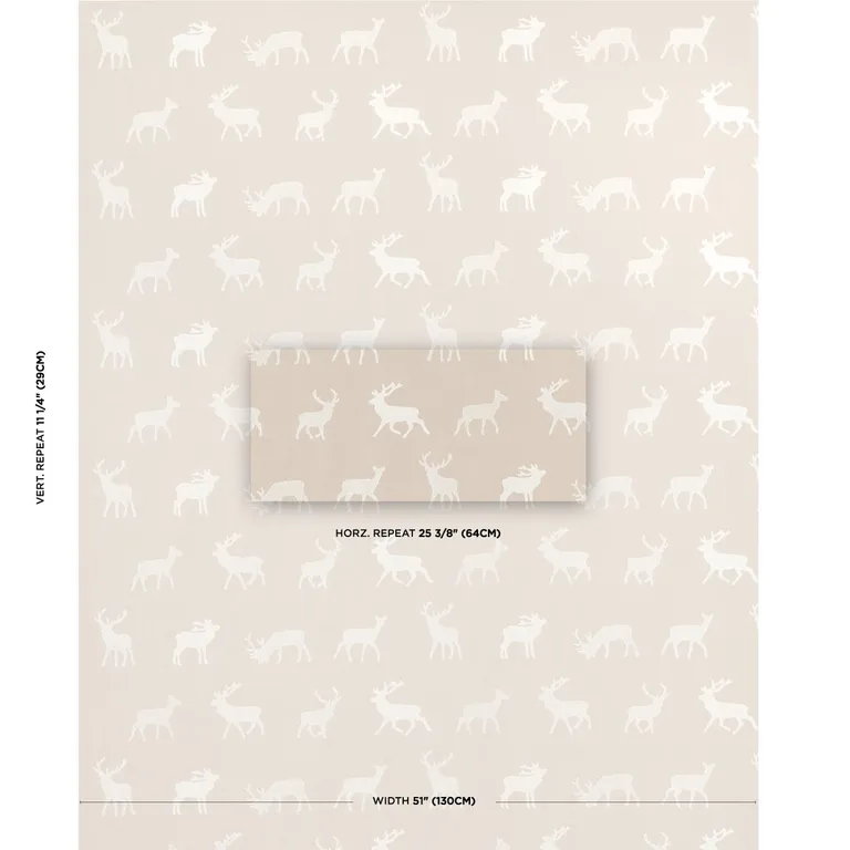 Schumacher 67163 Caribou Embroidery Parchment fabric swatch