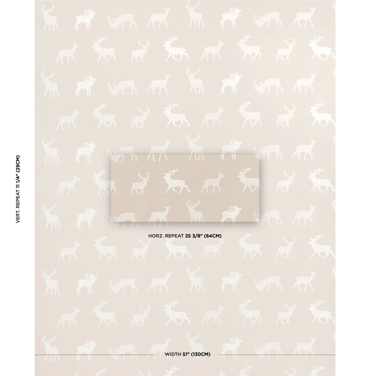 Schumacher 67163 Caribou Embroidery Parchment fabric swatch