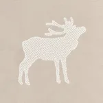 Schumacher 67163 Caribou Embroidery Parchment fabric swatch