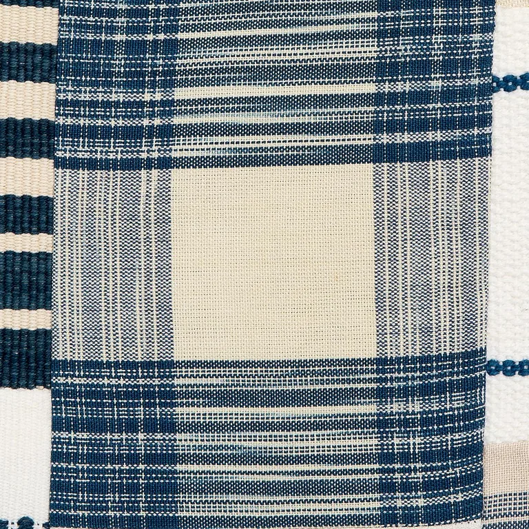 Schumacher 82900 Carlisle Patchwork Indigo fabric swatch