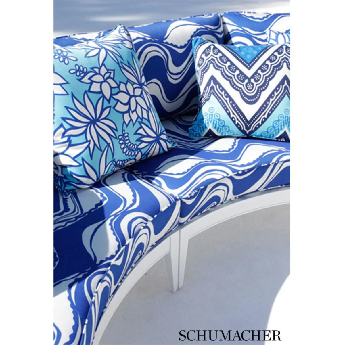 Schumacher 174690 Carmel Coastline Print Surf fabric swatch