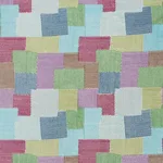 Schumacher 76180 Carnaby Blue & Green fabric swatch