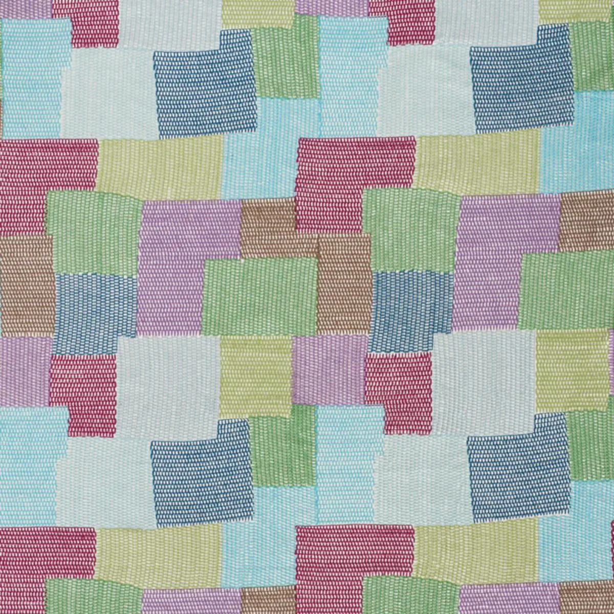Schumacher 76180 Carnaby Blue & Green fabric swatch