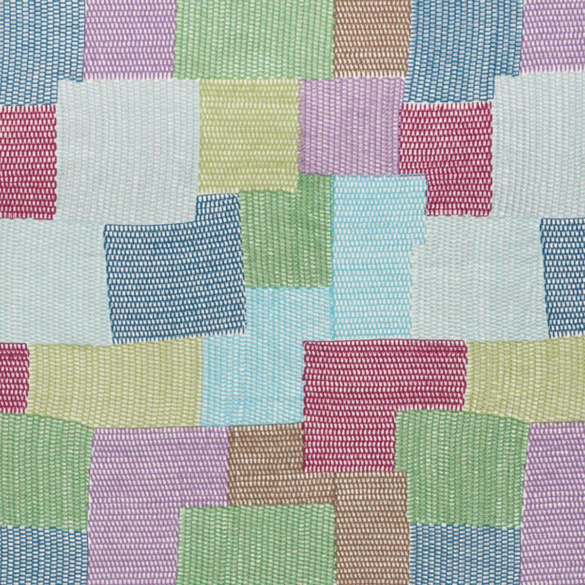 Schumacher 76180 Carnaby Blue & Green fabric swatch