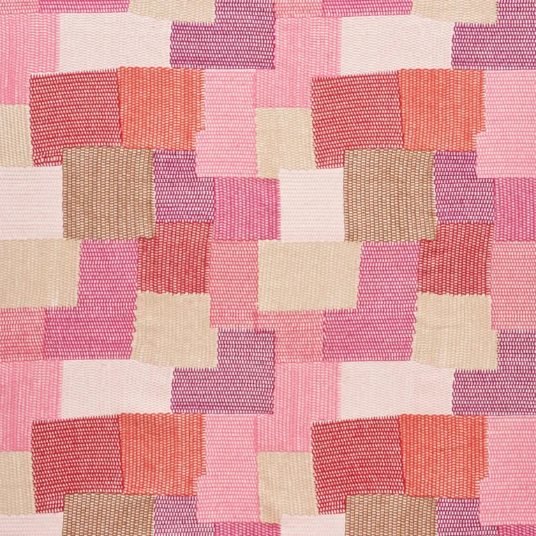 Schumacher 76181 Carnaby Pink & Red fabric swatch