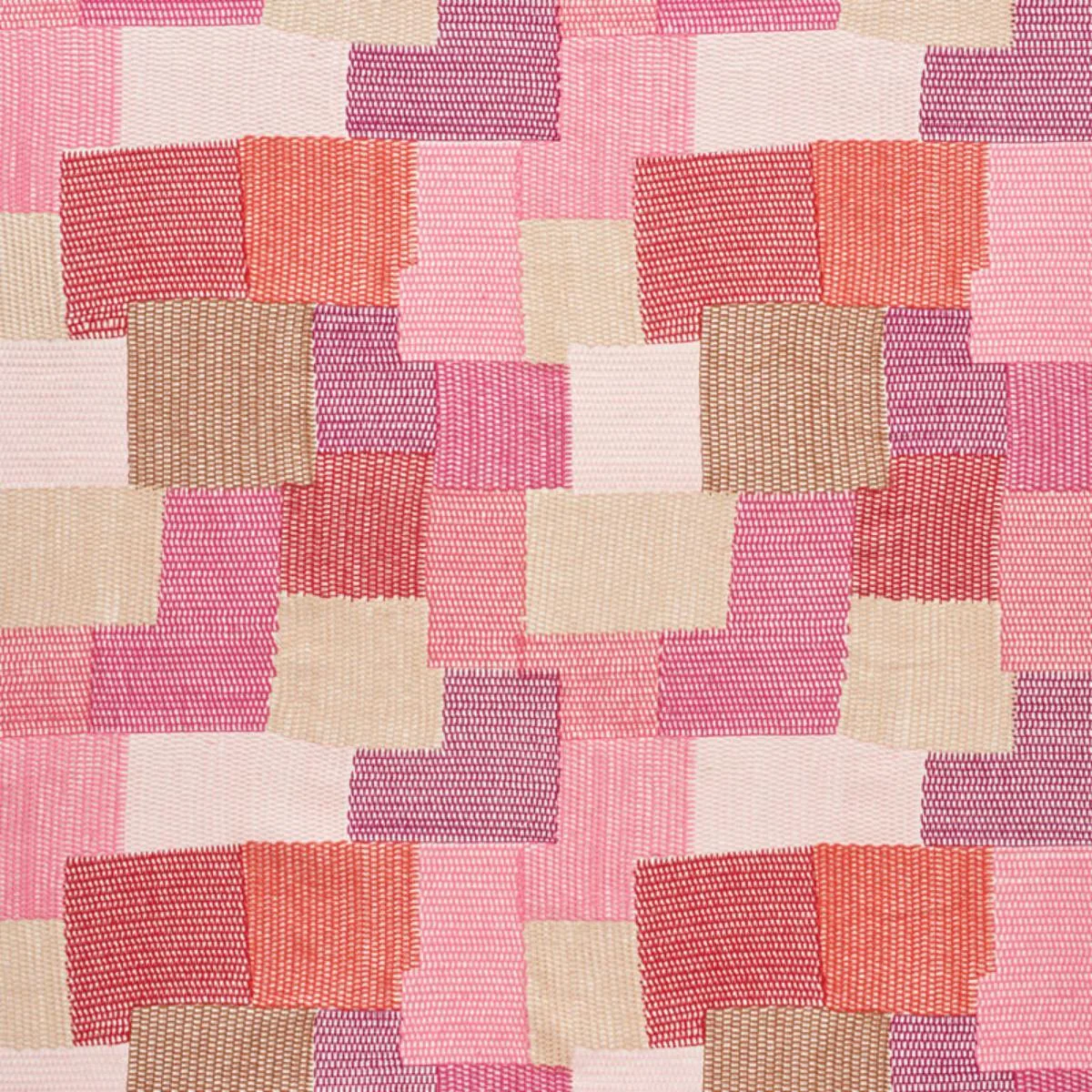 Schumacher 76181 Carnaby Pink & Red fabric swatch