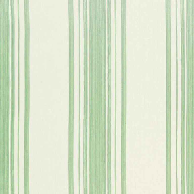 Schumacher 67023 Carnegie Cotton Stripe Robin's Egg fabric swatch
