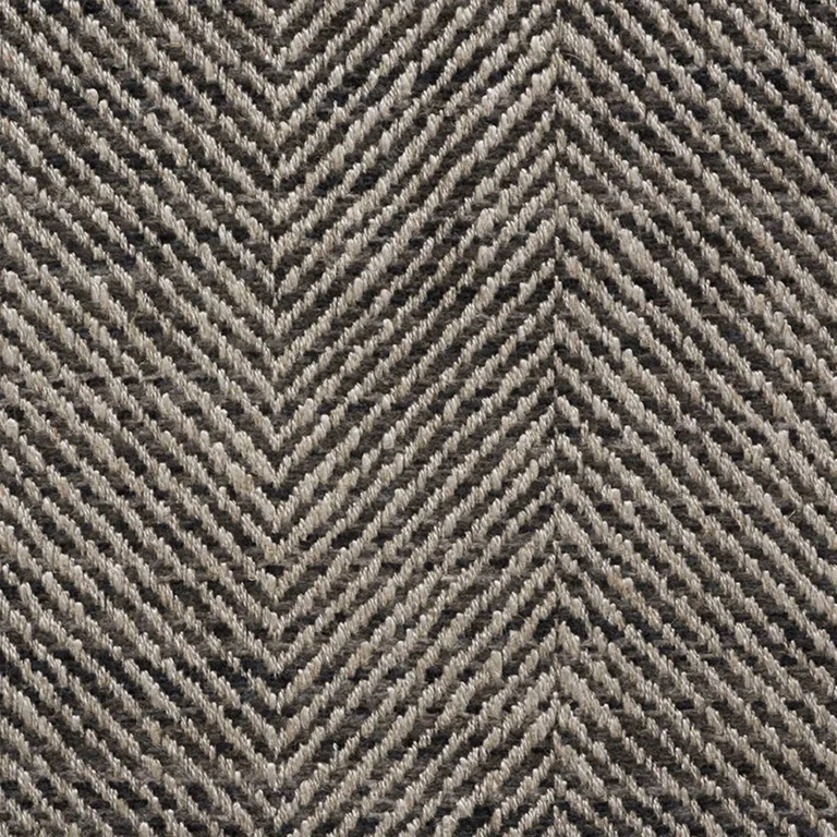 Schumacher 75141 Caro Herringbone Charcoal fabric swatch