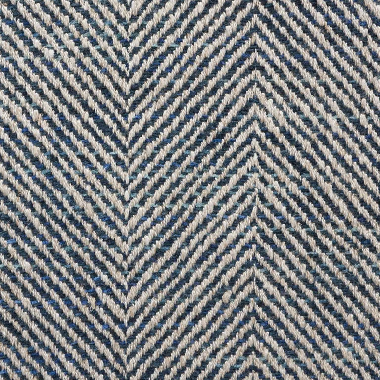 Schumacher 75142 Caro Herringbone Indigo fabric swatch