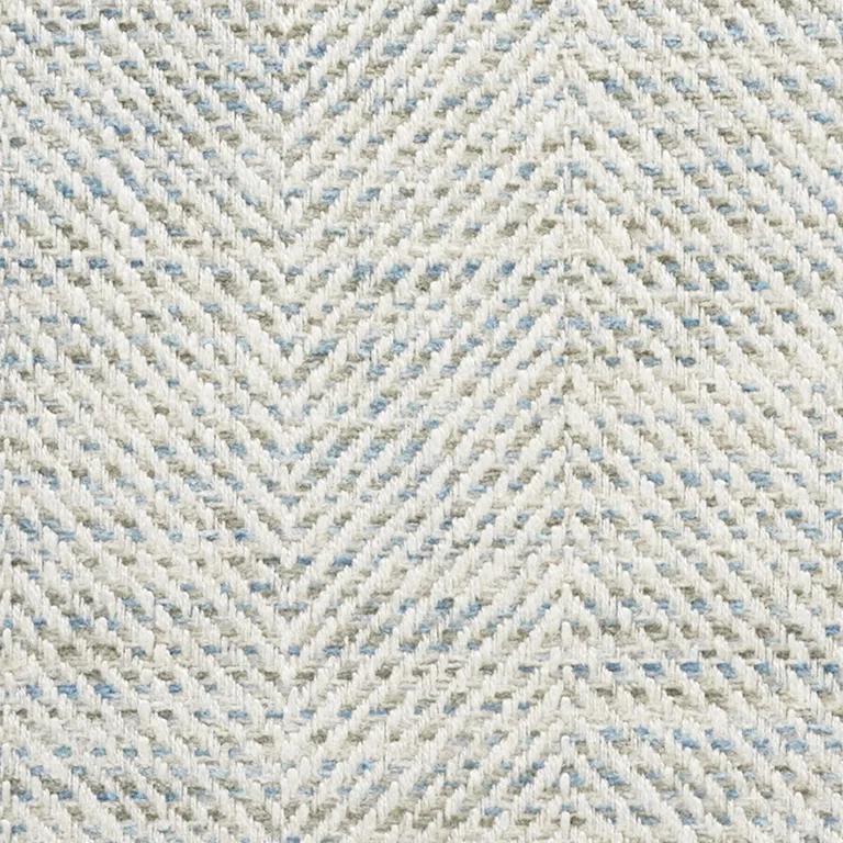 Schumacher 75143 Caro Herringbone Sky fabric swatch