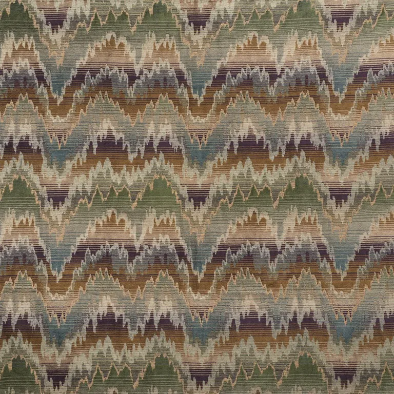 Schumacher 75170 Carpenter Flamestitch Moss fabric swatch