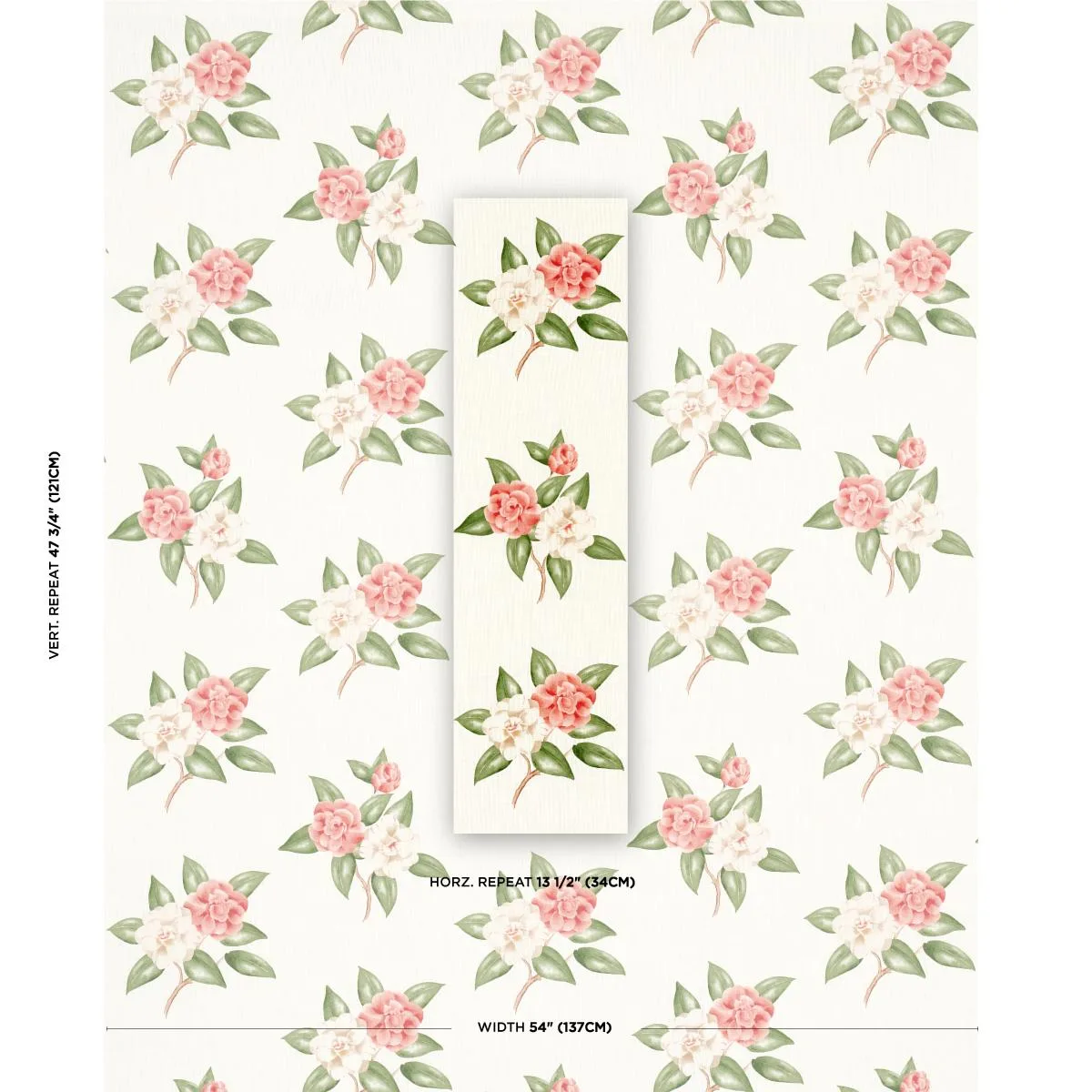 Schumacher 180911 Casablanca Floral Indoor/Outdoor Coral fabric swatch