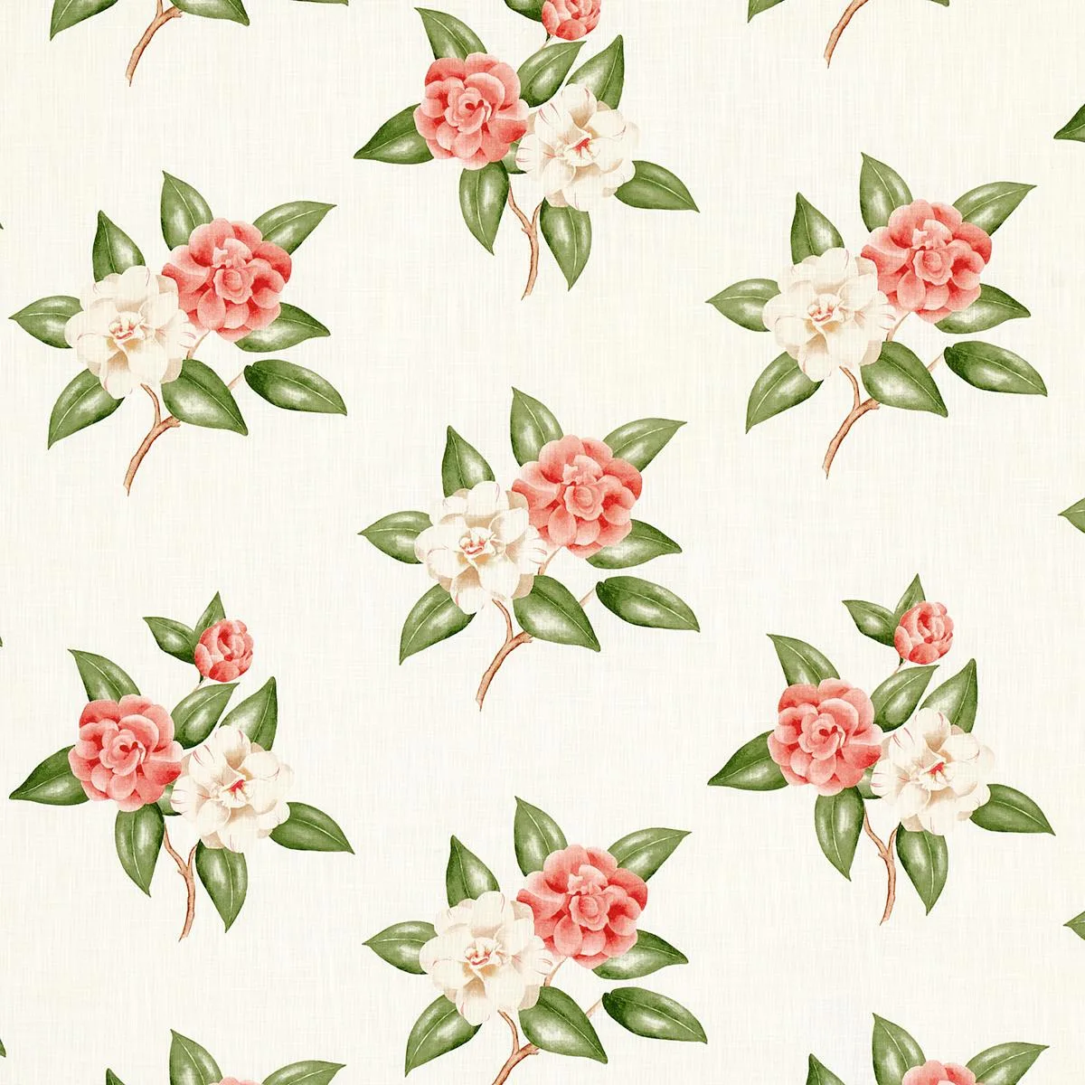 Schumacher 180911 Casablanca Floral Indoor/Outdoor Coral fabric swatch