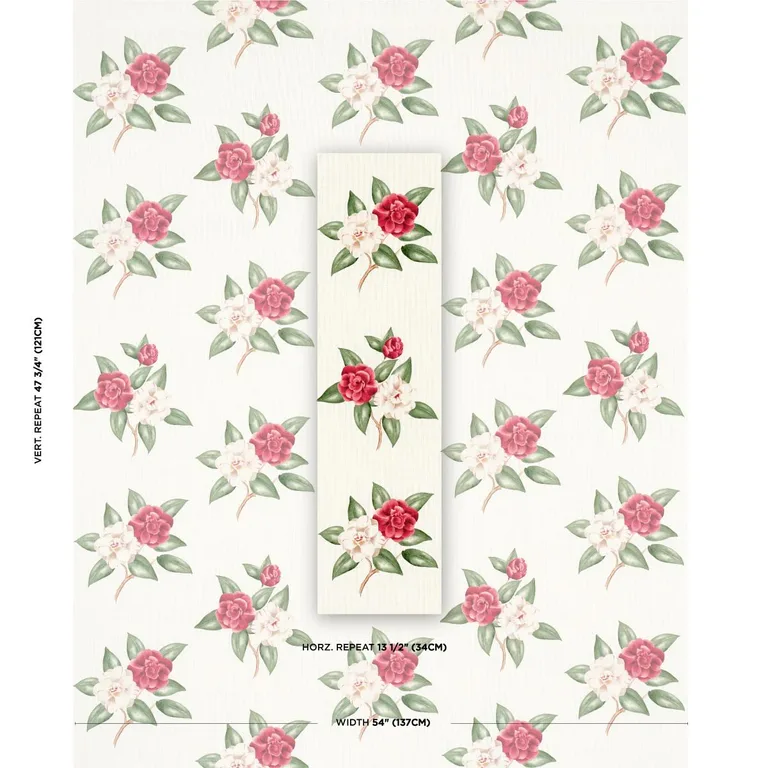 Schumacher 180910 Casablanca Floral Indoor/Outdoor Garnet fabric swatch