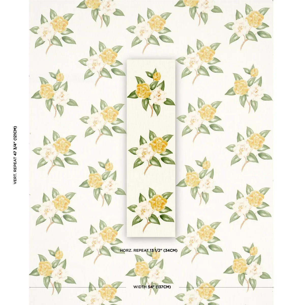 Schumacher 180912 Casablanca Floral Indoor/Outdoor Pale Yellow fabric swatch