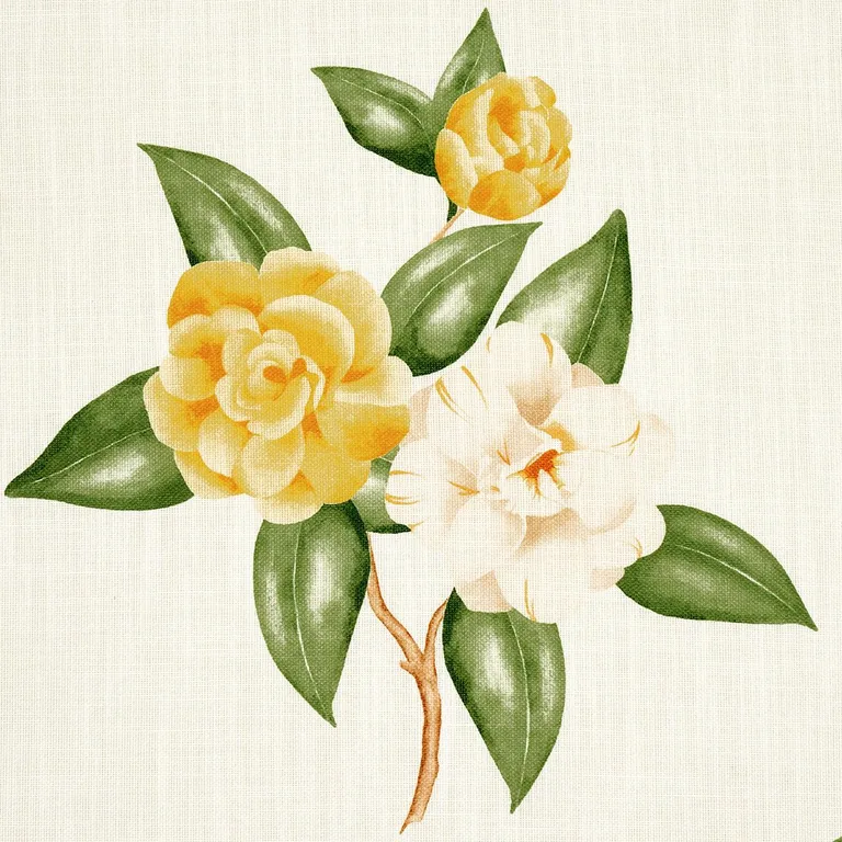 Schumacher 180912 Casablanca Floral Indoor/Outdoor Pale Yellow fabric swatch