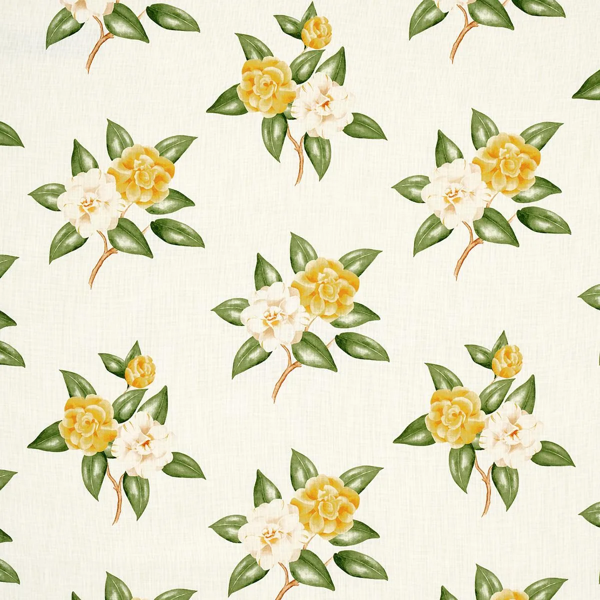 Schumacher 180912 Casablanca Floral Indoor/Outdoor Pale Yellow fabric swatch