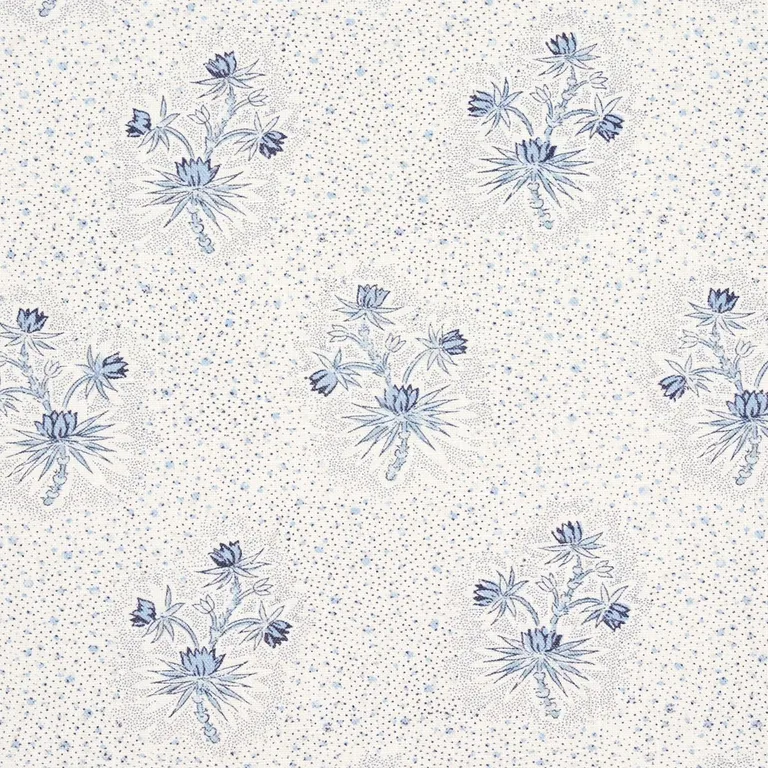Schumacher 175971 Cassis Floral Bleu fabric swatch
