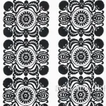 Schumacher 70263 Castanet Embroidery Black fabric swatch