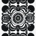 Schumacher 70263 Castanet Embroidery Black fabric swatch