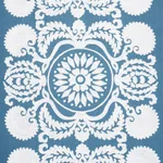 Schumacher 70262 Castanet Embroidery Chambray fabric swatch