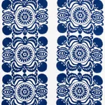 Schumacher 70260 Castanet Embroidery Cobalt fabric swatch