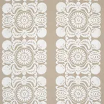 Schumacher 70264 Castanet Embroidery Natural fabric swatch