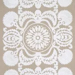 Schumacher 70264 Castanet Embroidery Natural fabric swatch