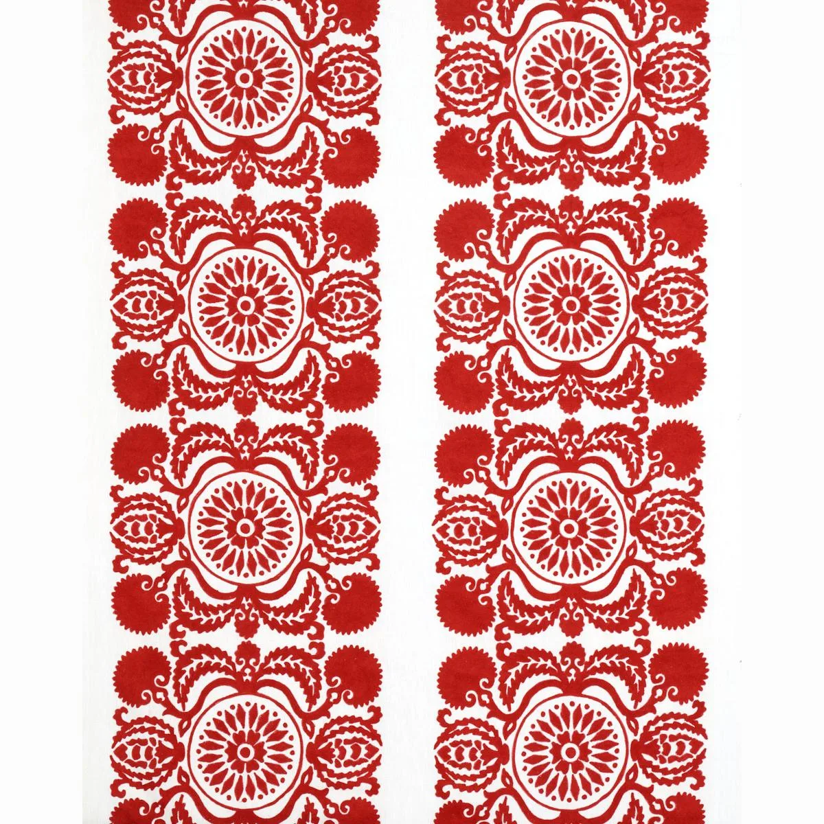 Schumacher 70261 Castanet Embroidery Red fabric swatch