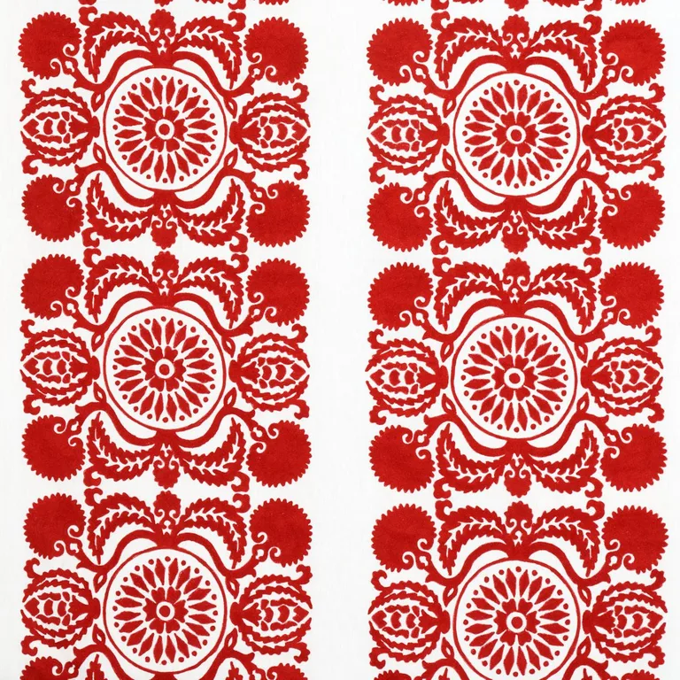 Schumacher 70261 Castanet Embroidery Red fabric swatch