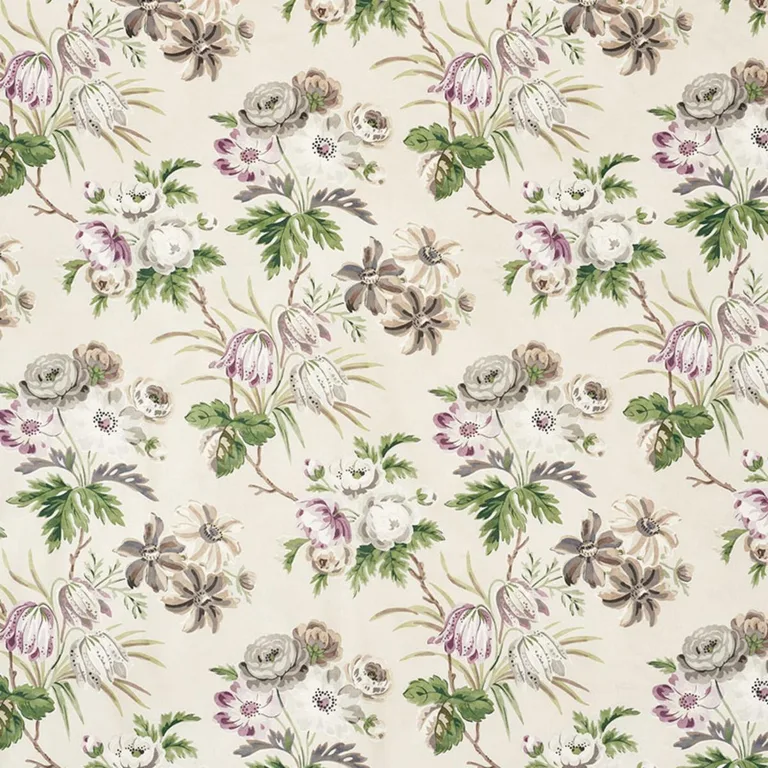 Schumacher 176811 Cecil Chintz Wisteria fabric swatch