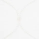 Schumacher 56001 Celena Sheer Embroidery Pearl fabric swatch