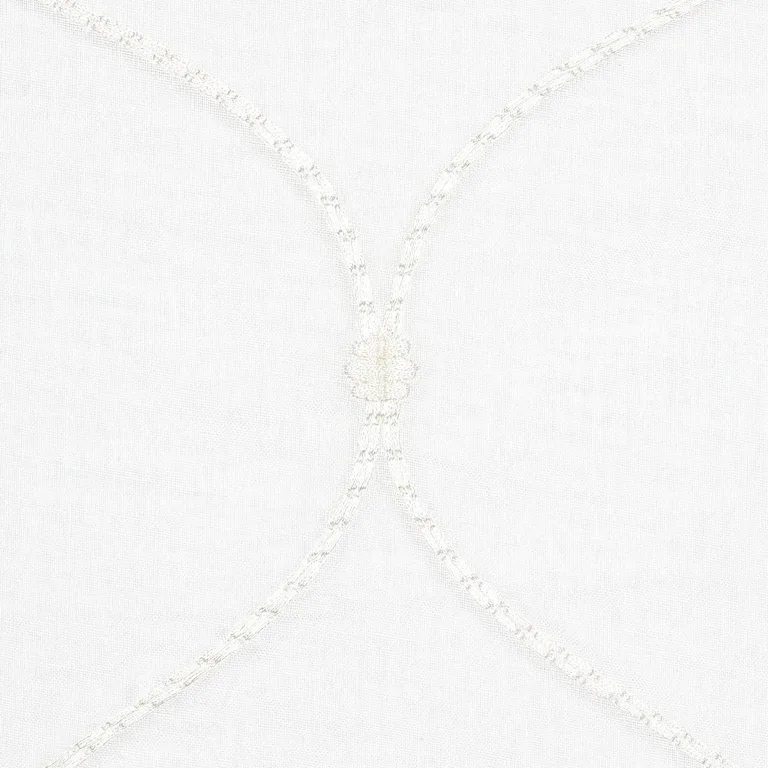 Schumacher 56001 Celena Sheer Embroidery Pearl fabric swatch