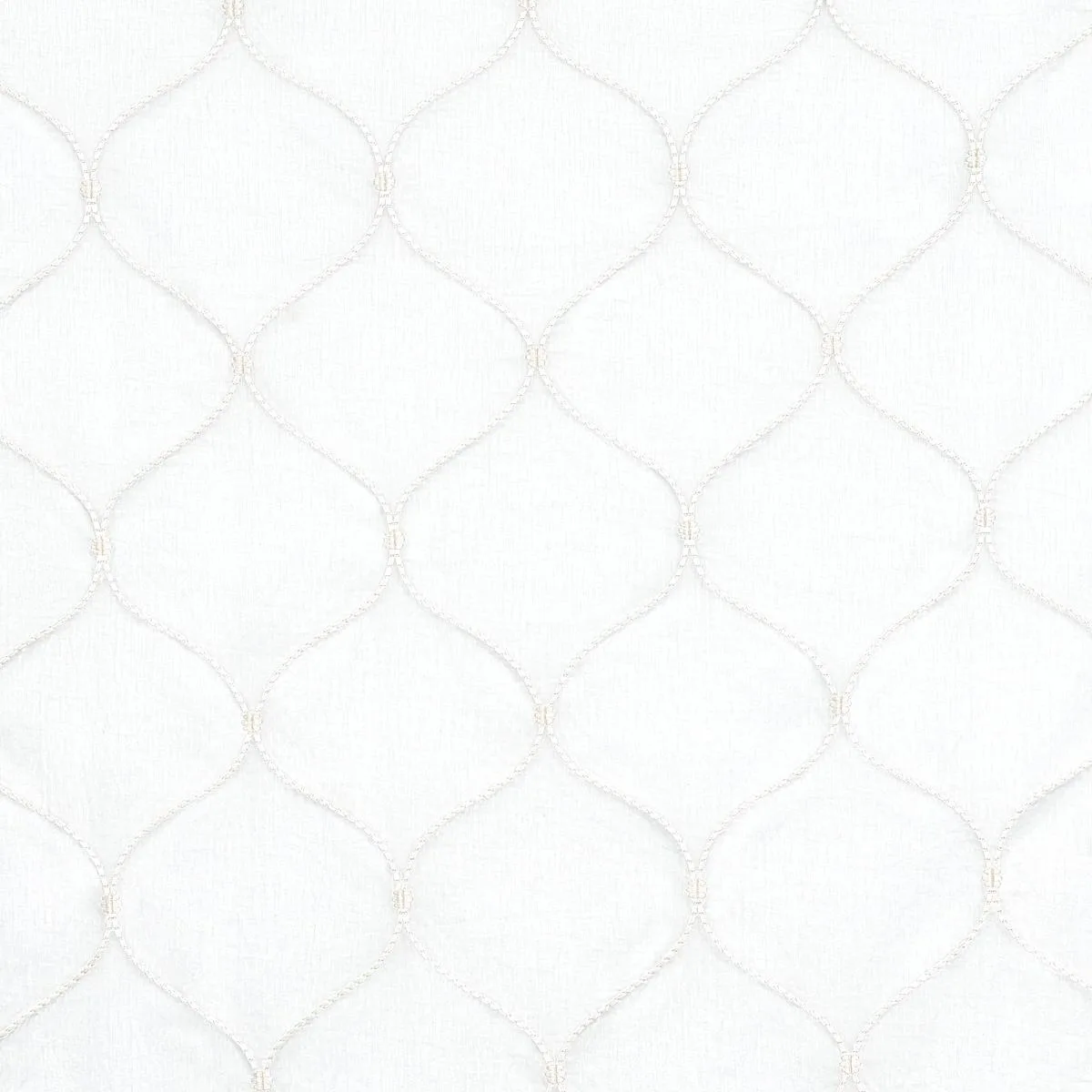 Schumacher 56001 Celena Sheer Embroidery Pearl fabric swatch