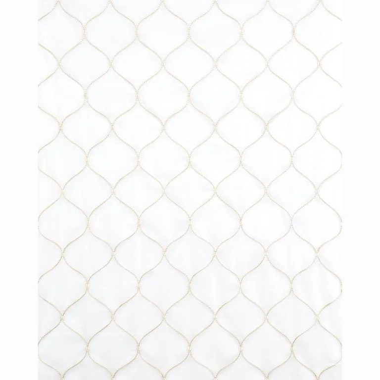 Schumacher 56000 Celena Sheer Embroidery Sand fabric swatch