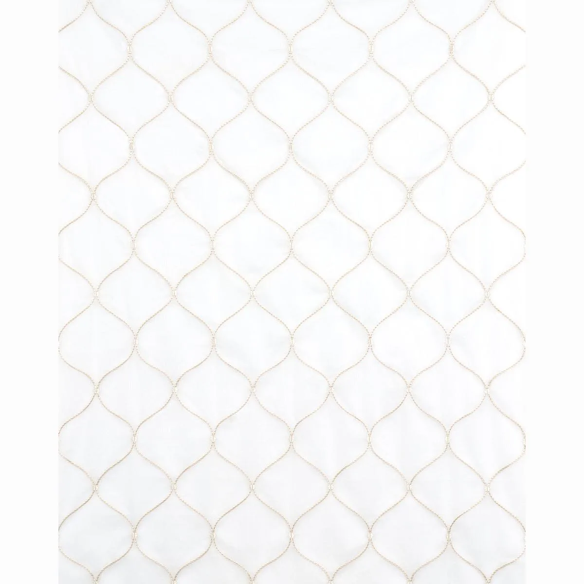 Schumacher 56000 Celena Sheer Embroidery Sand fabric swatch