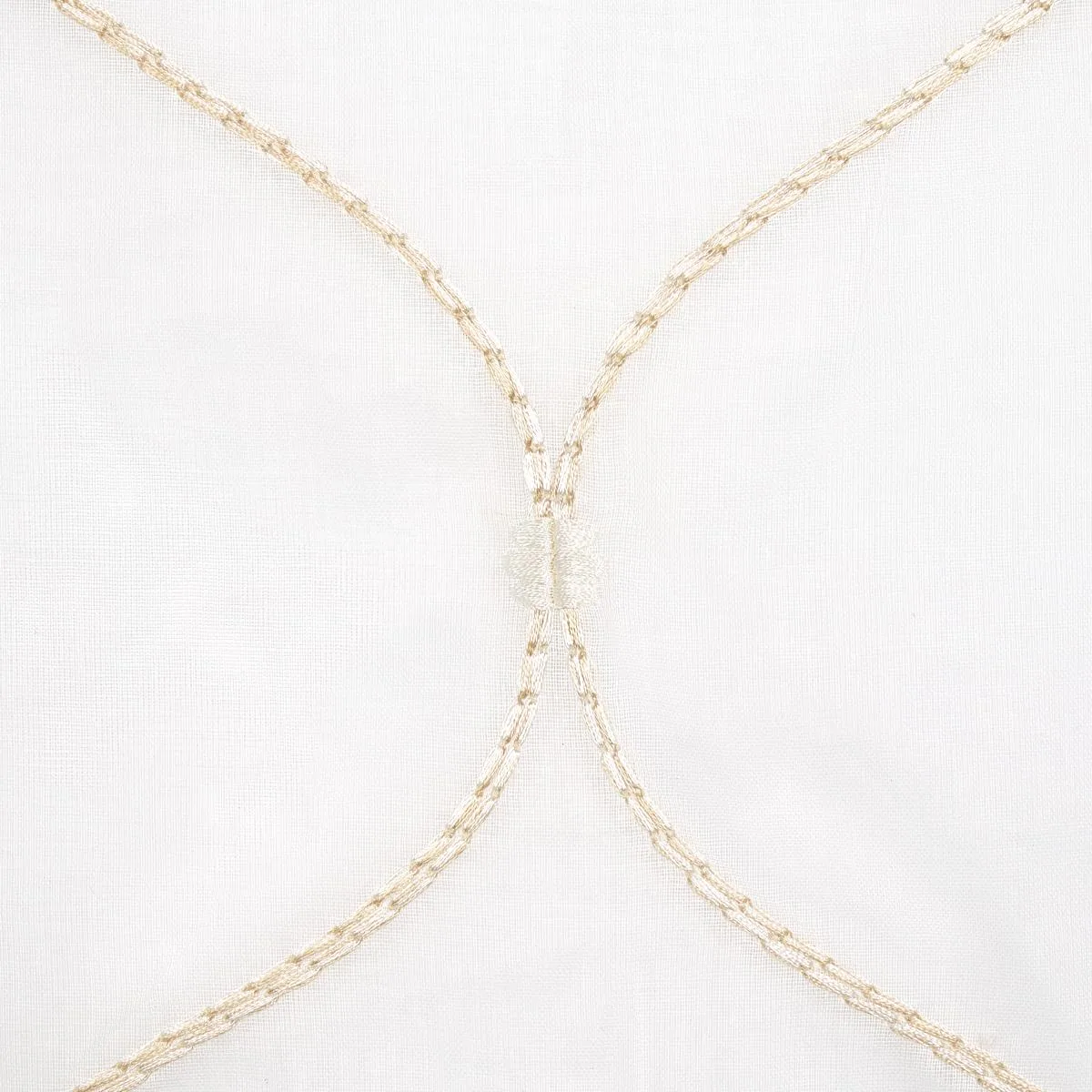 Schumacher 56000 Celena Sheer Embroidery Sand fabric swatch