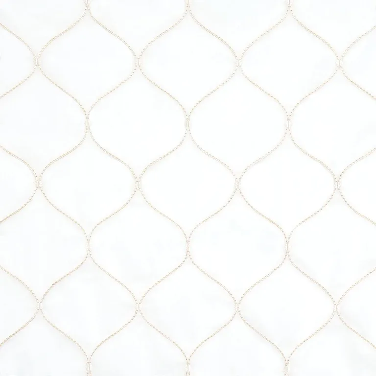Schumacher 56000 Celena Sheer Embroidery Sand fabric swatch