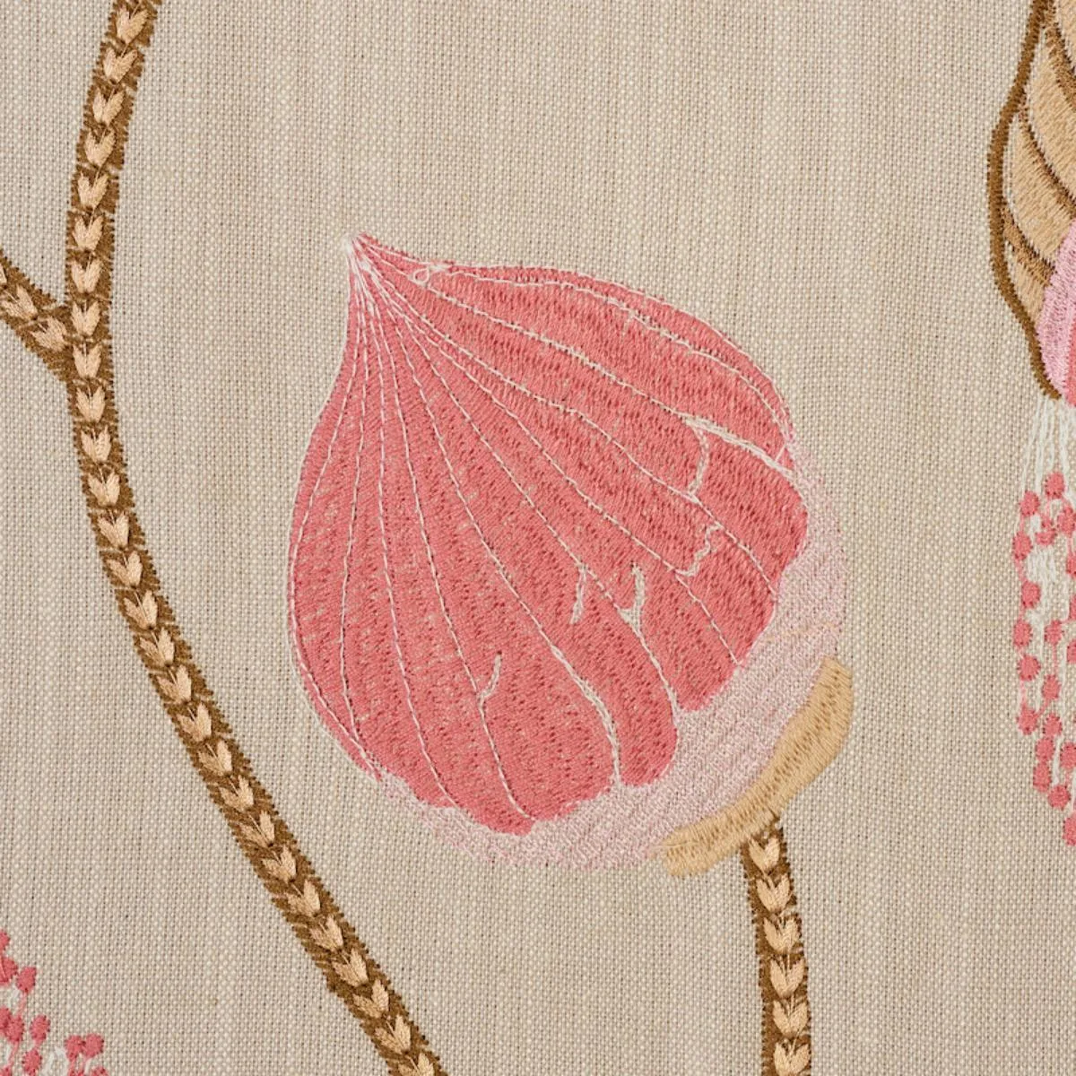 Schumacher 78302 Celinda Embroidery Blush fabric swatch