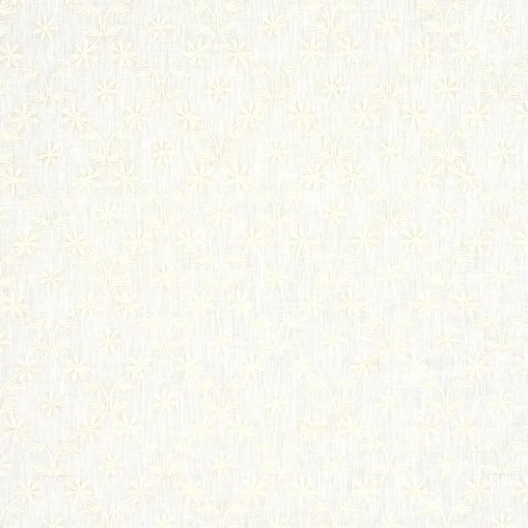 Schumacher 67620 Cellini Embroidered Sheer Ivory fabric swatch