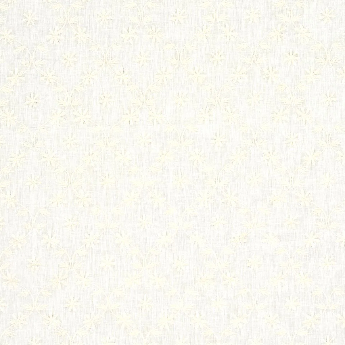 Schumacher 67620 Cellini Embroidered Sheer Ivory fabric swatch