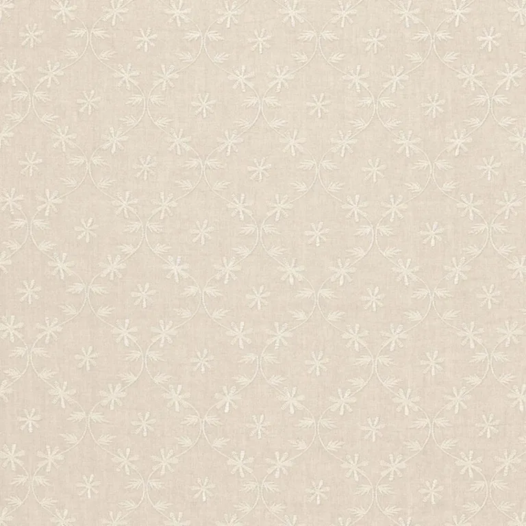 Schumacher 67621 Cellini Embroidered Sheer Linen fabric swatch