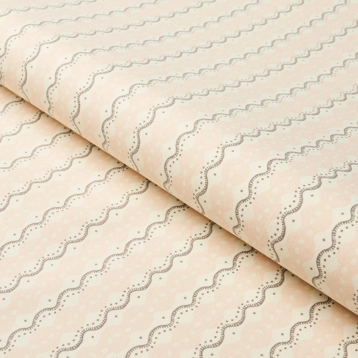 Schumacher 181442 Centipede Stripe Angel Pink fabric swatch