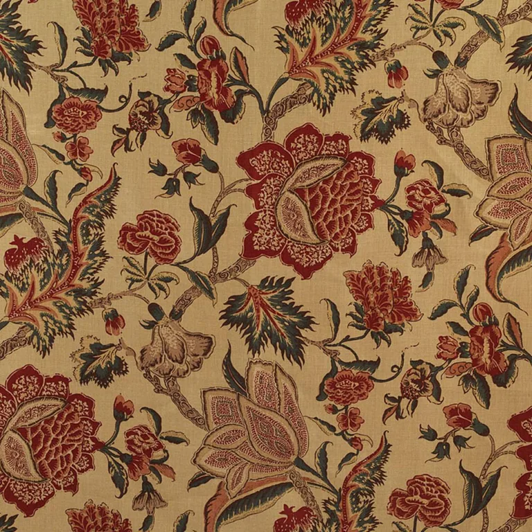 Schumacher 174340 Ceylon Floral Vine Document fabric swatch